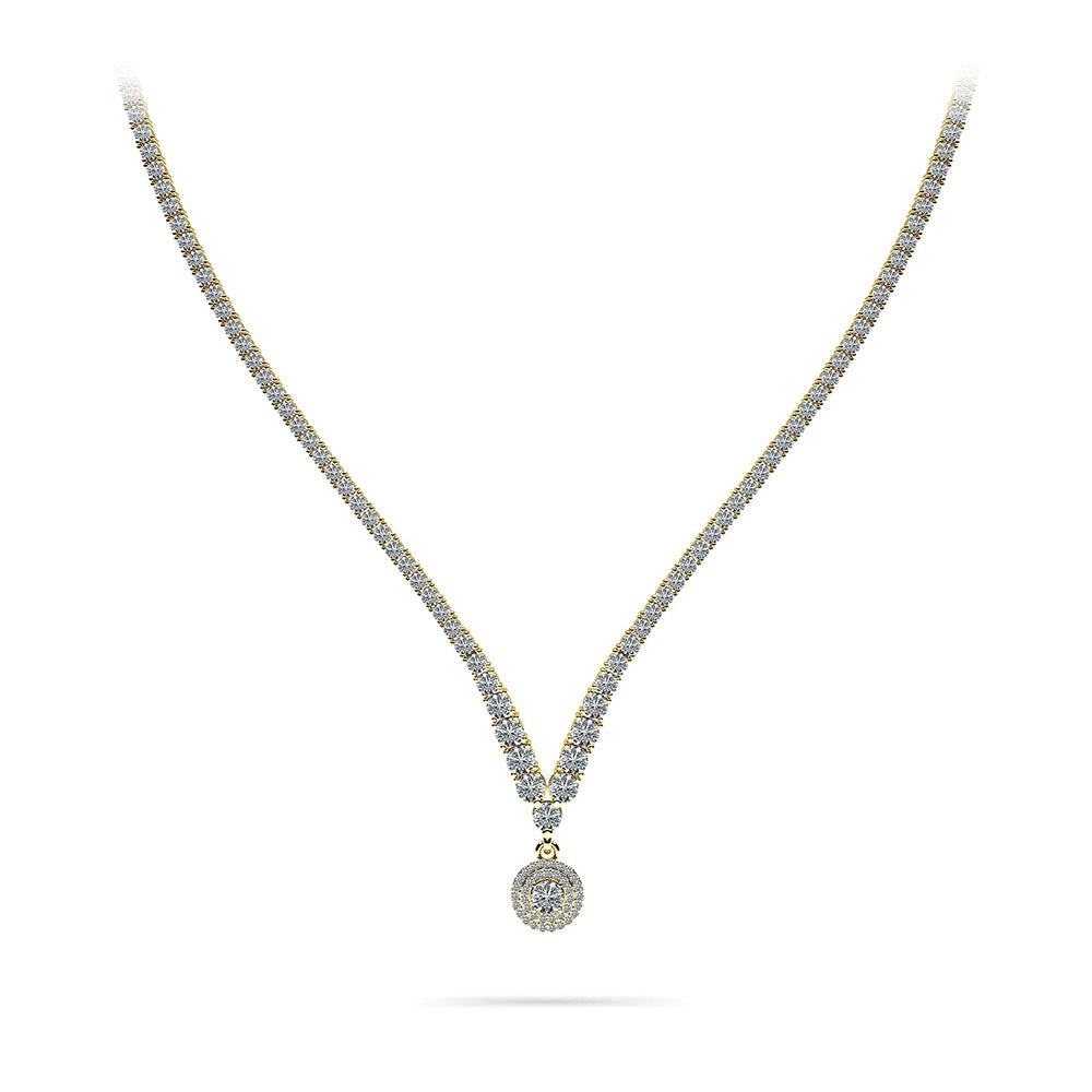 Remarkable Plunging V Neck Diamond Necklace 