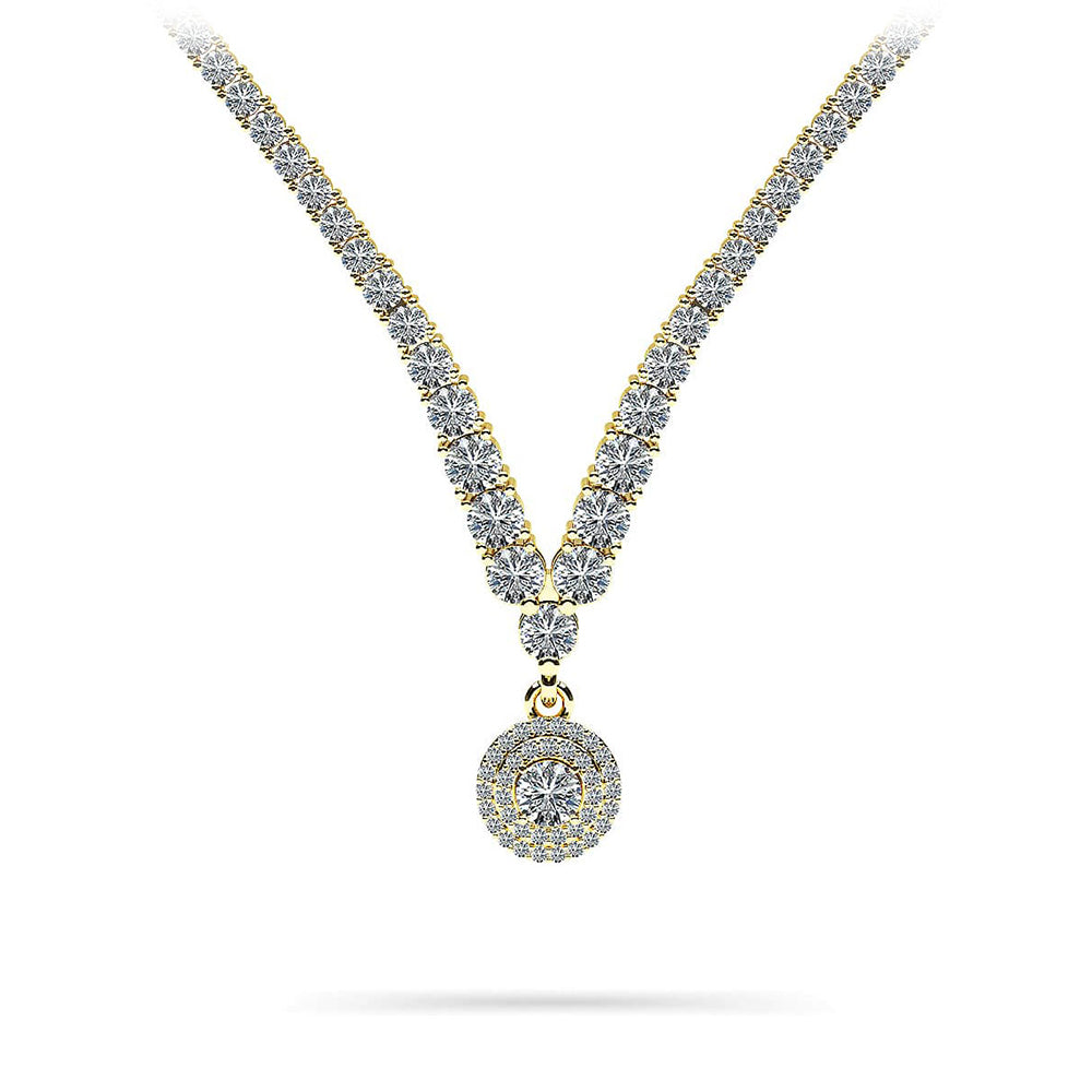 Remarkable Plunging V Neck Diamond Necklace 