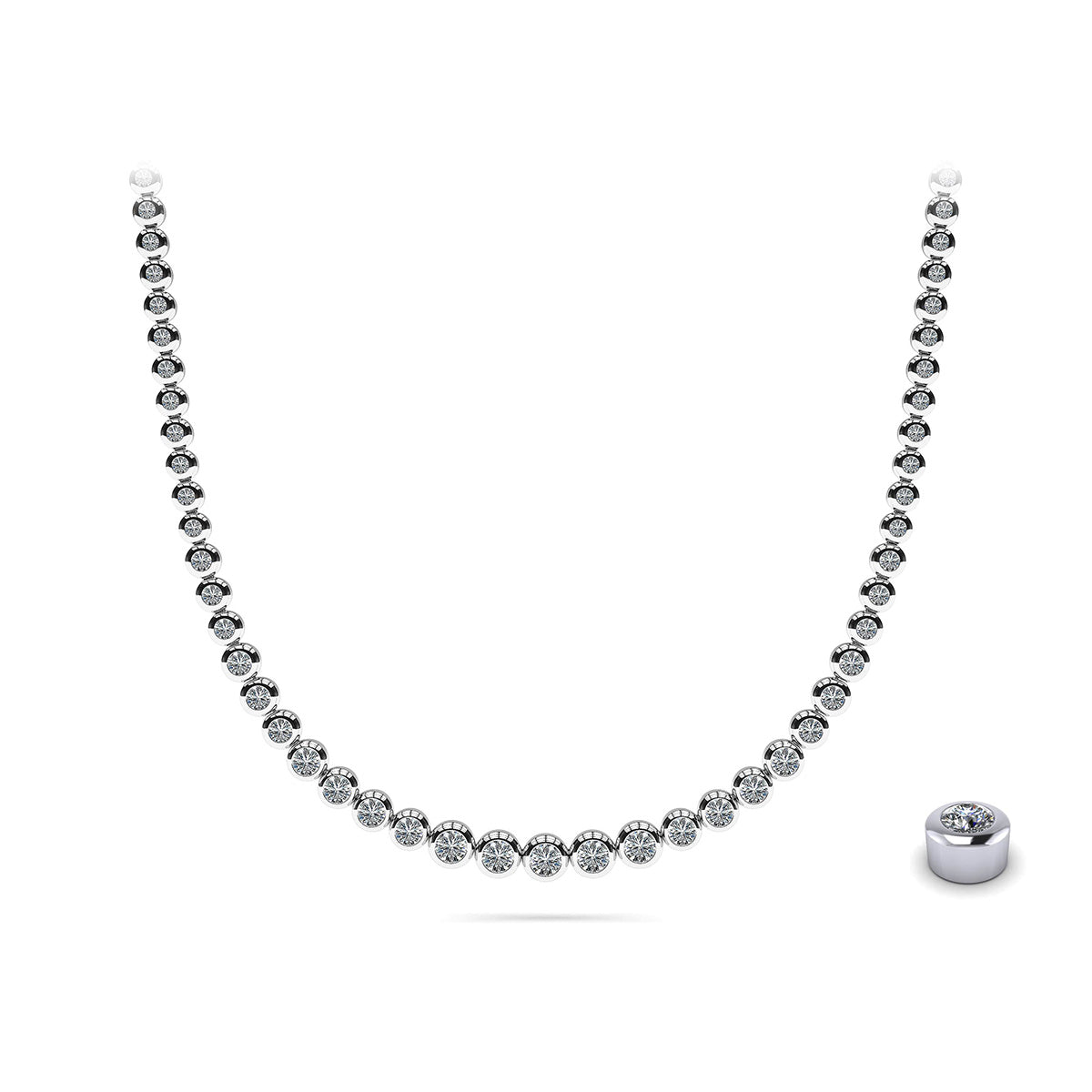 Brilliant Fire Graduated Diamond Strand Necklace