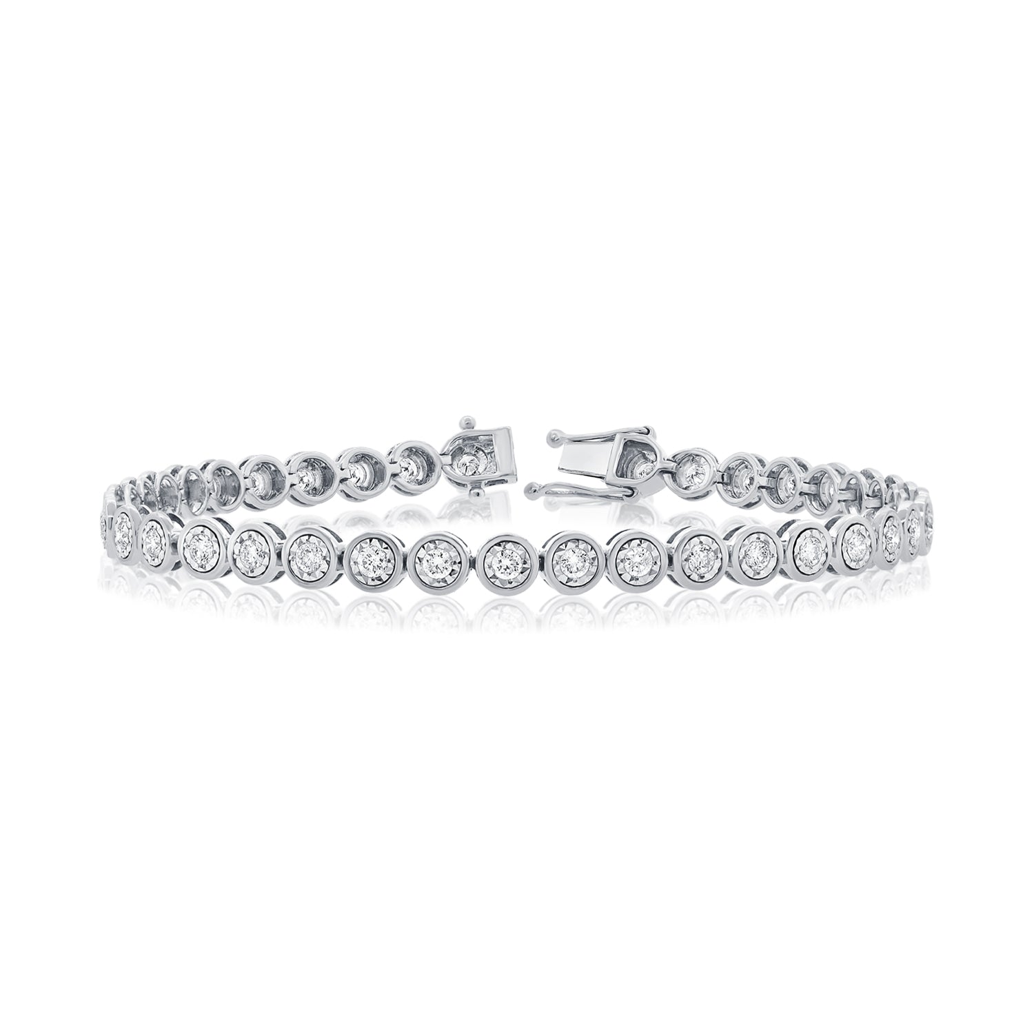 14k Gold & Diamond Bezel Tennis Bracelet