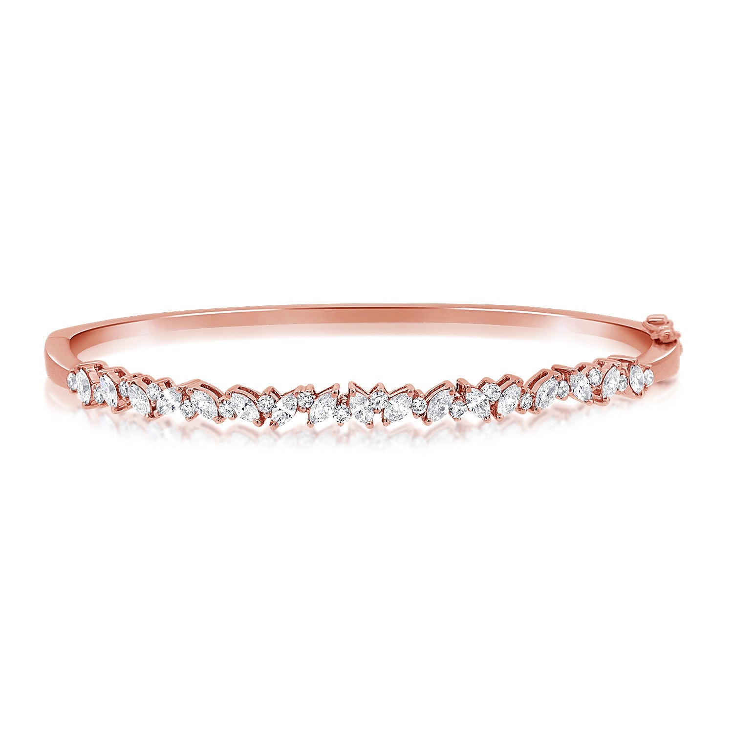 14k Gold & Fancy-Shape Diamond Bangle