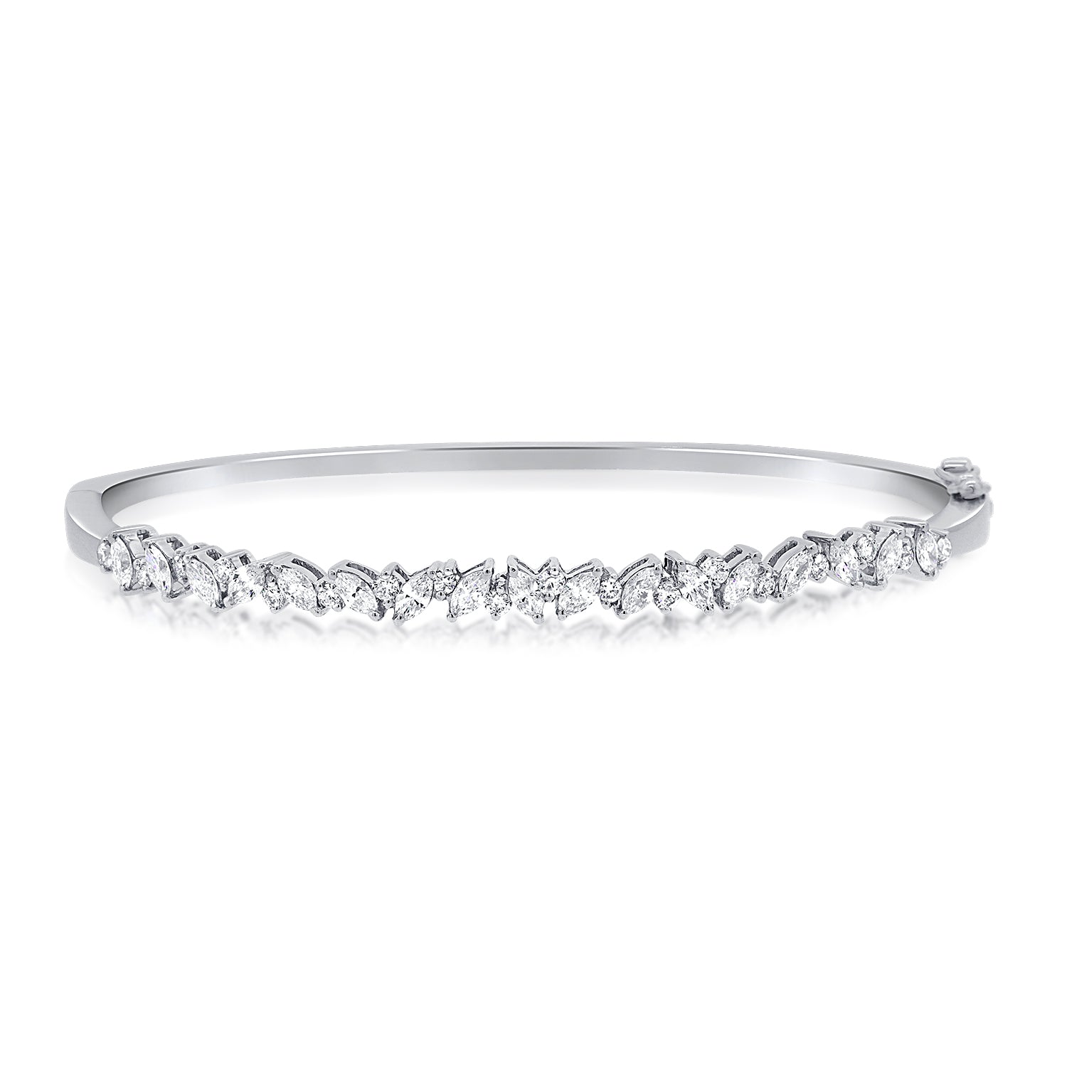 14k Gold & Fancy-Shape Diamond Bangle