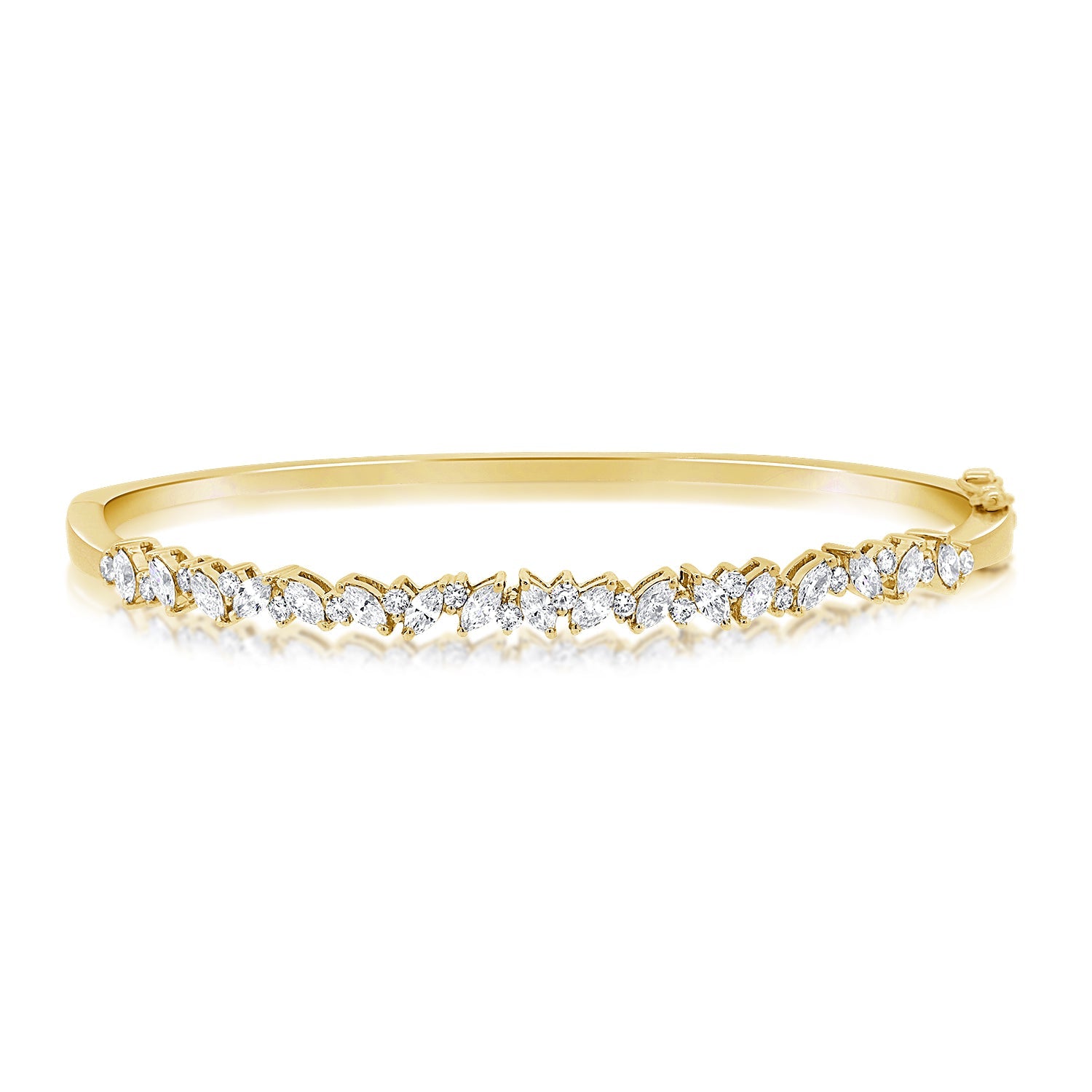 14k Gold & Fancy-Shape Diamond Bangle