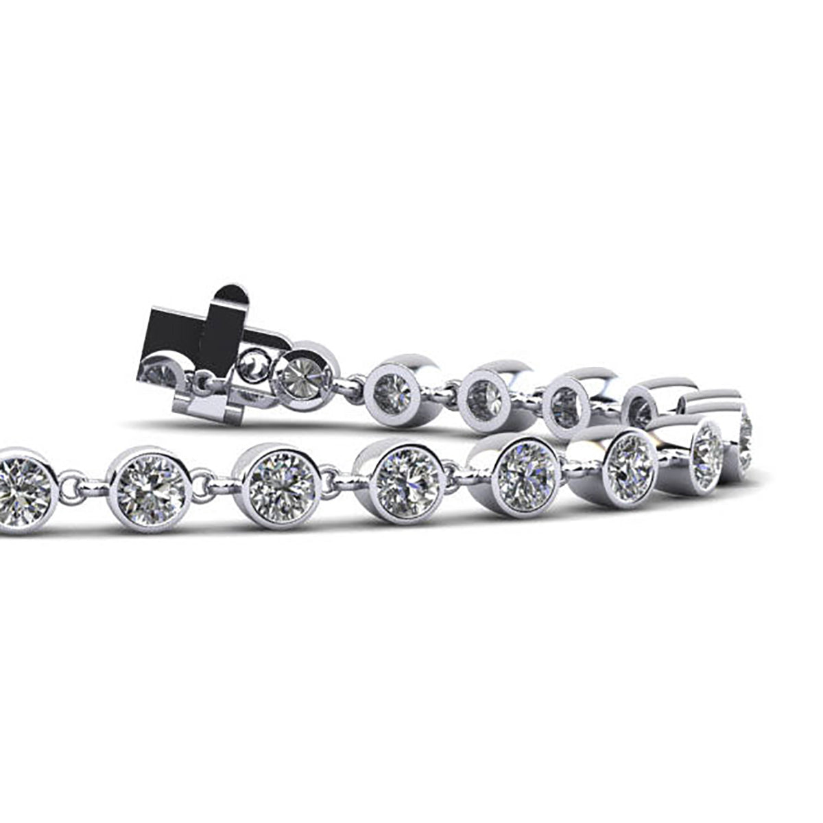 Diamond Drops Single Link Bezel Bracelet