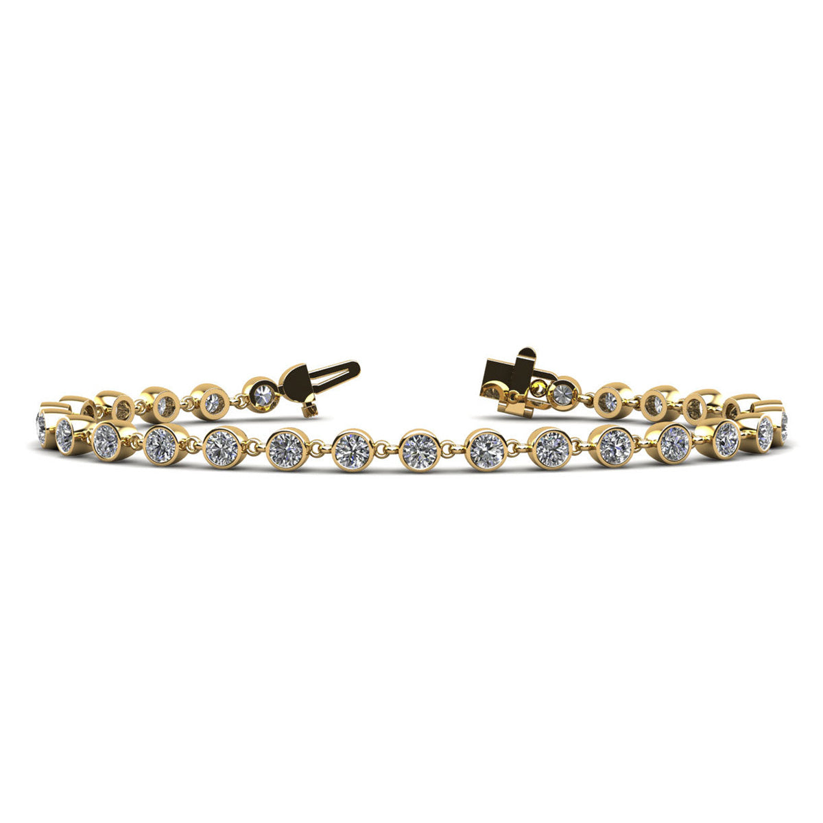 Diamond Drops Single Link Bezel Bracelet