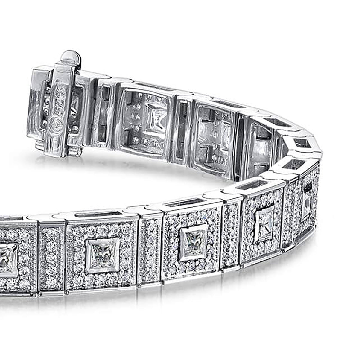 Bezel Set Princess Diamond Bracelet