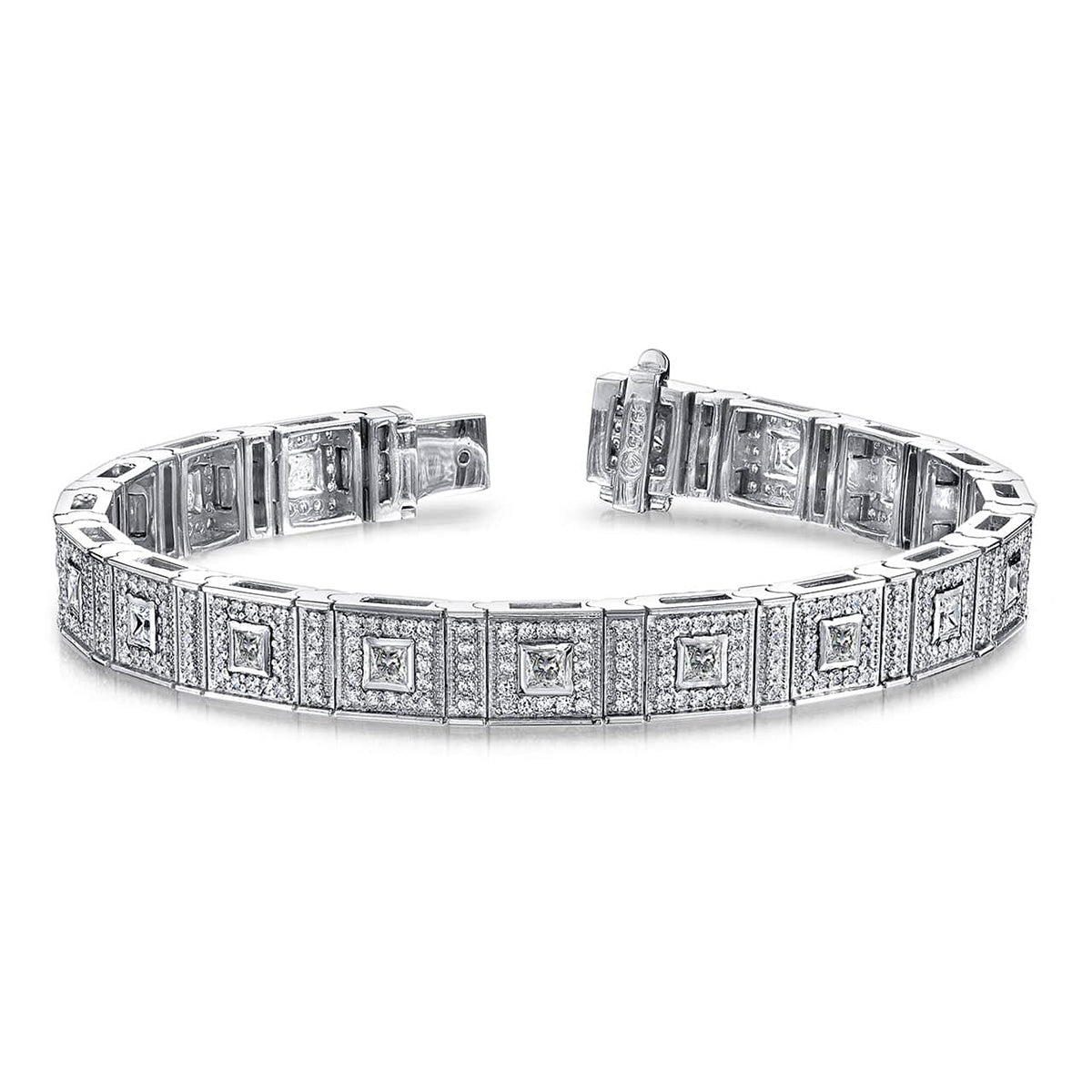 Bezel Set Princess Diamond Bracelet