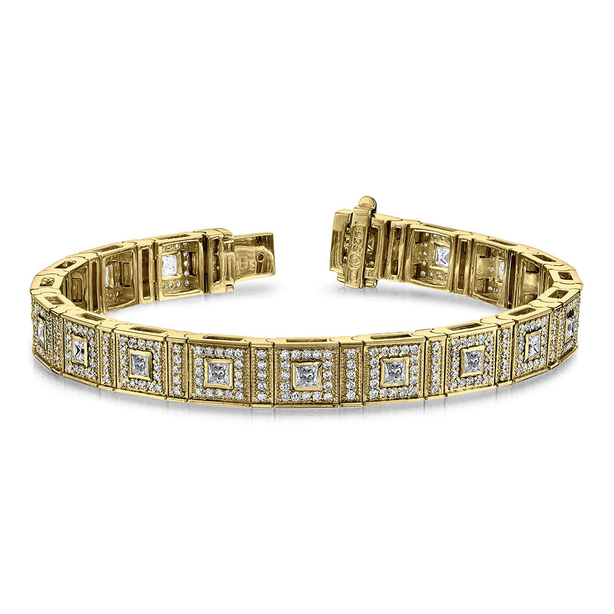 Bezel Set Princess Diamond Bracelet