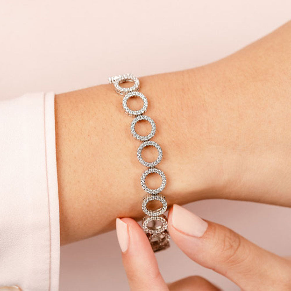 Dripping With Diamonds Circle Link Bracelet