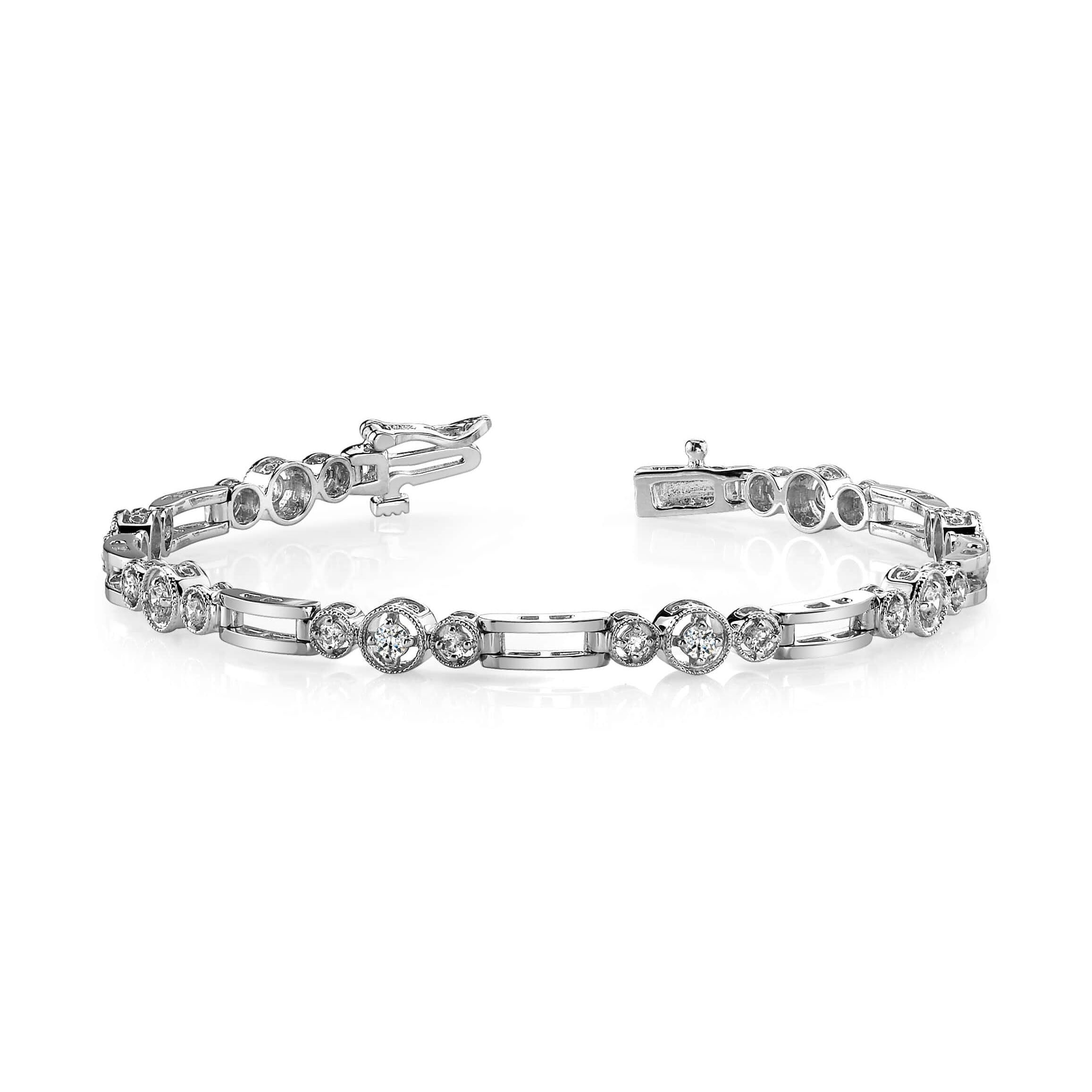 Three Across Bridge Link Diamond Bracelet