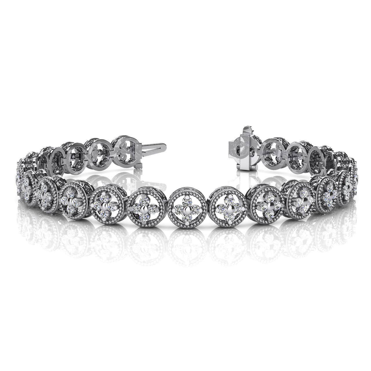 Diamond Cross Link Circle Bracelet