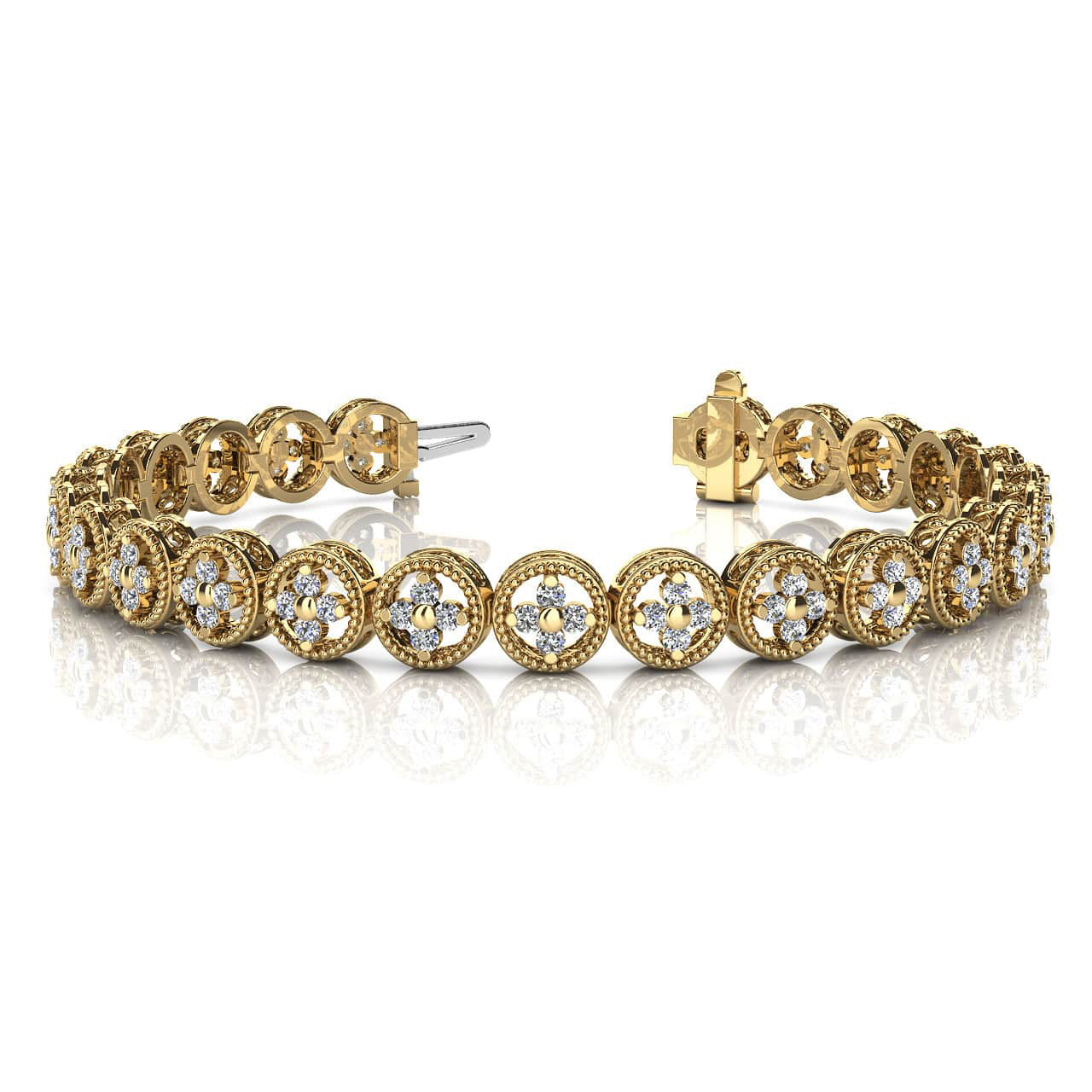 Diamond Cross Link Circle Bracelet