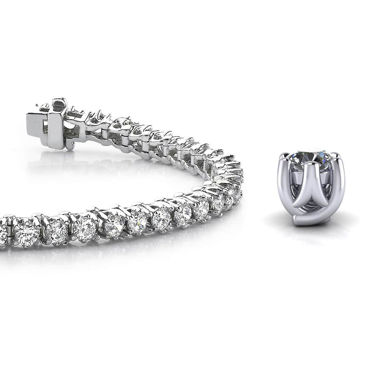 Six Prong Diamond Tennis Bracelet