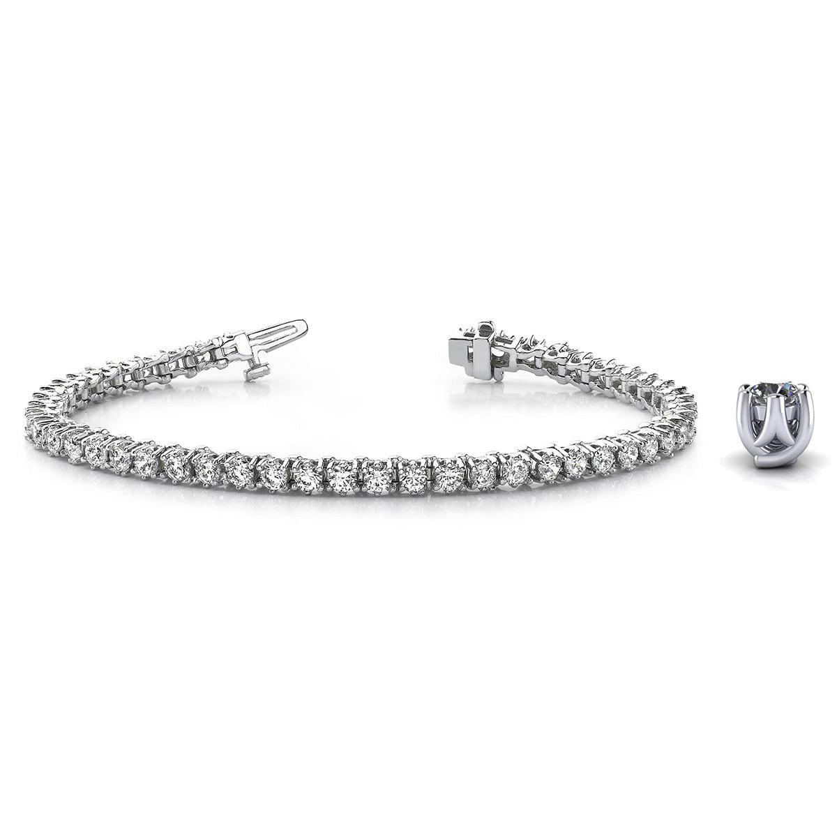 Six Prong Diamond Tennis Bracelet