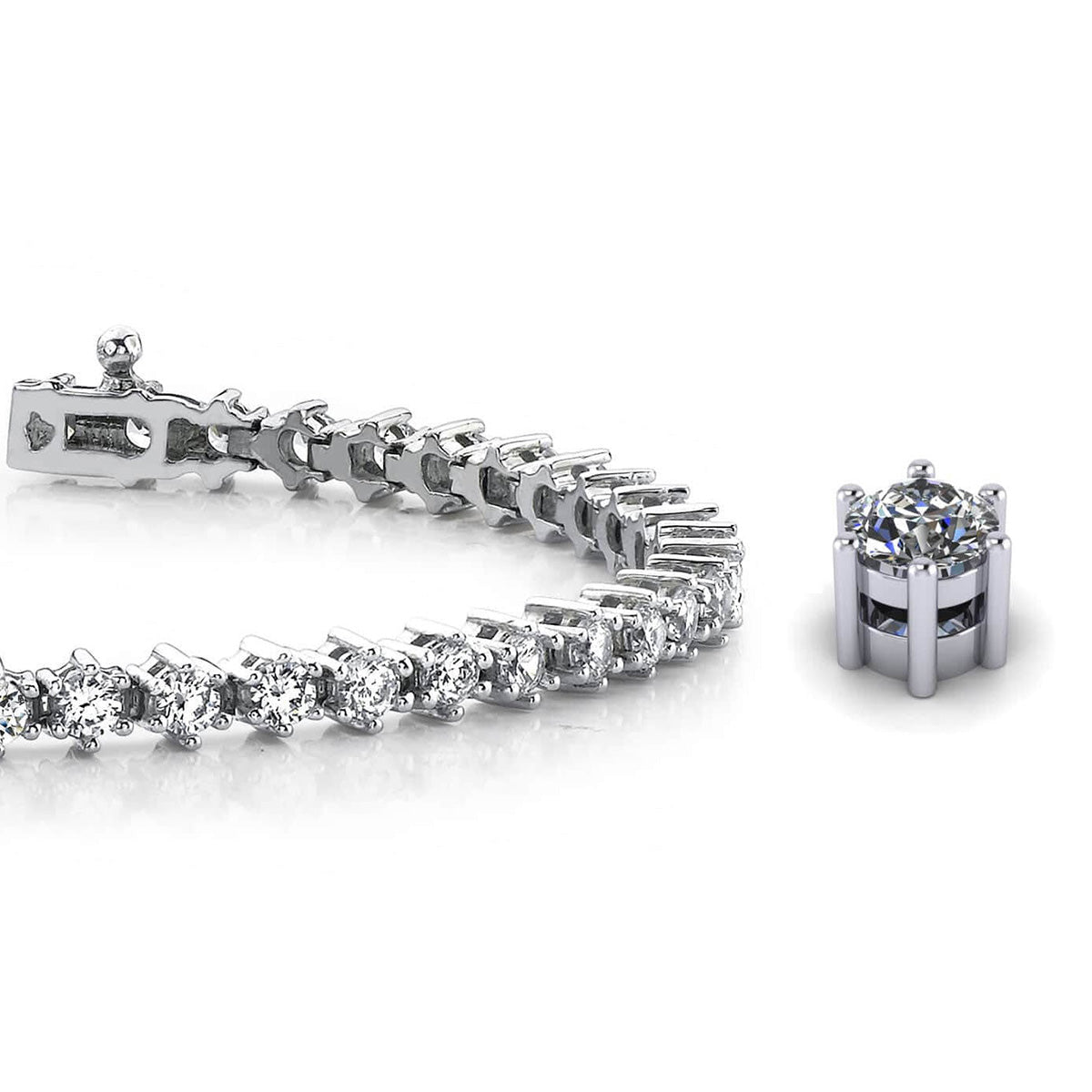 Round Prong Diamond Tennis Bracelet