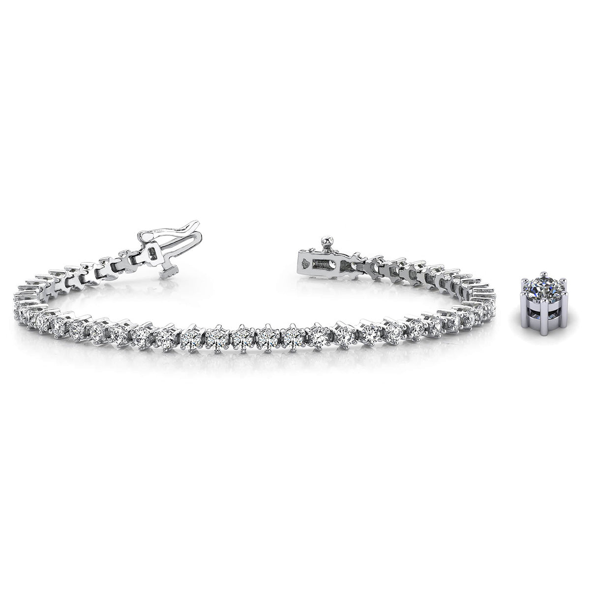 Round Prong Diamond Tennis Bracelet