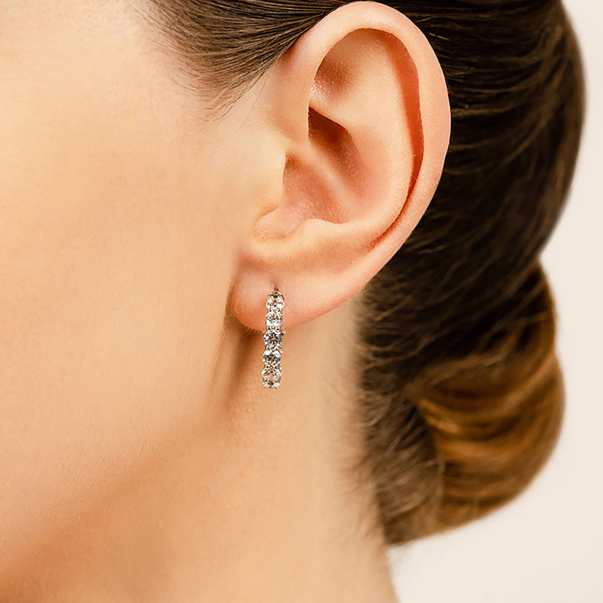 Glittering Diamond Hoop Earrings