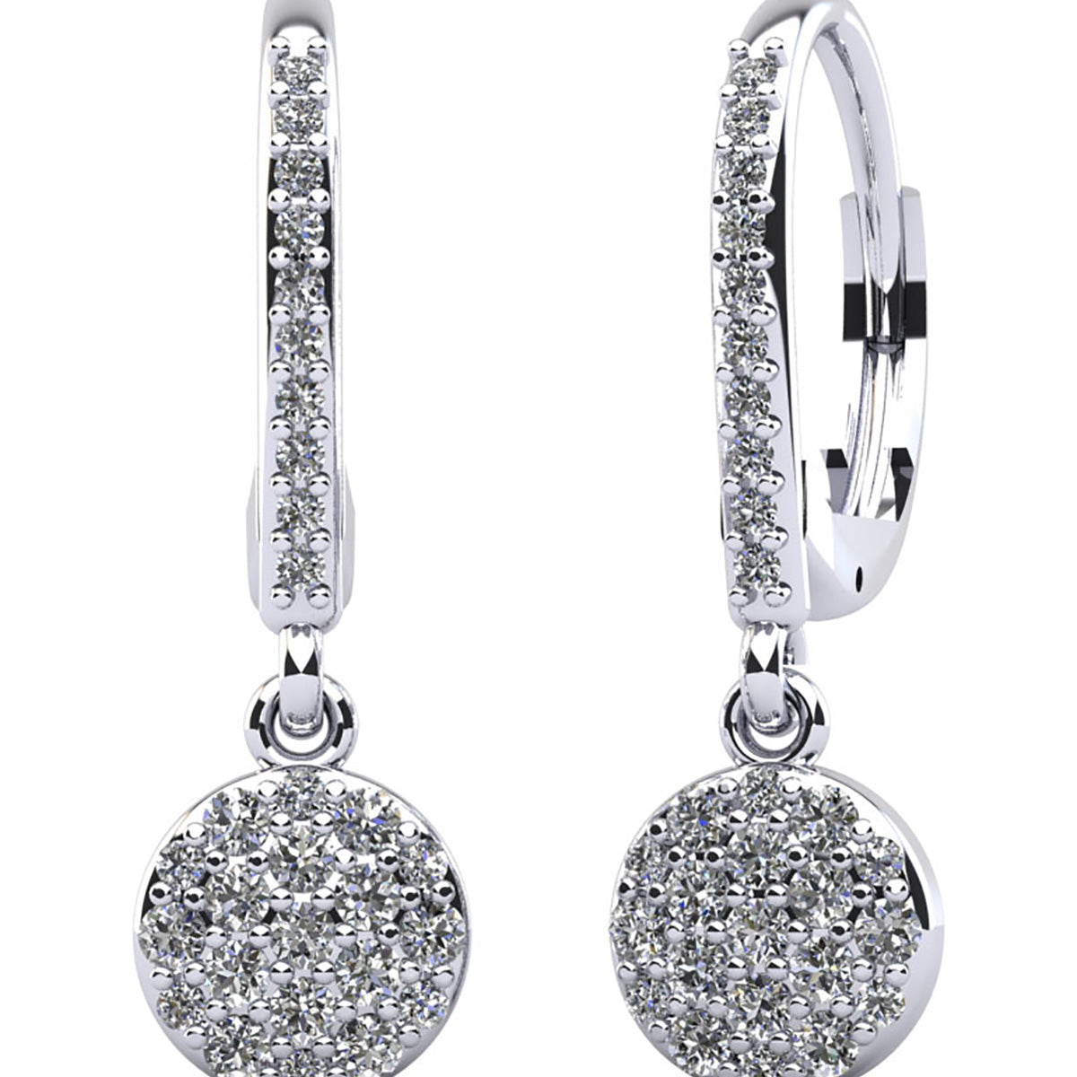 10K Dangling Floral Diamond Earrings - Harrison's Diamonds