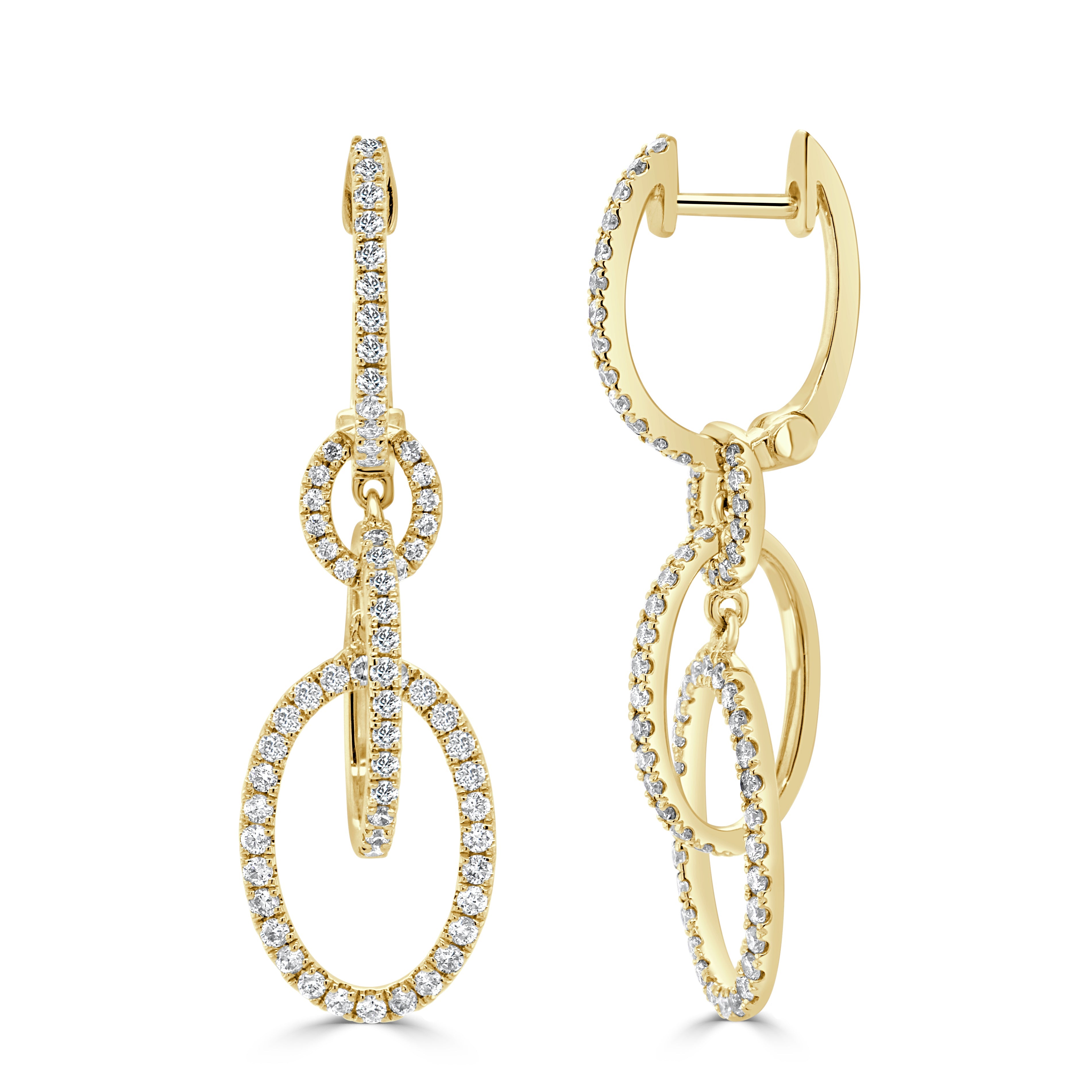 14k Gold & Diamond Link Drop Earrings