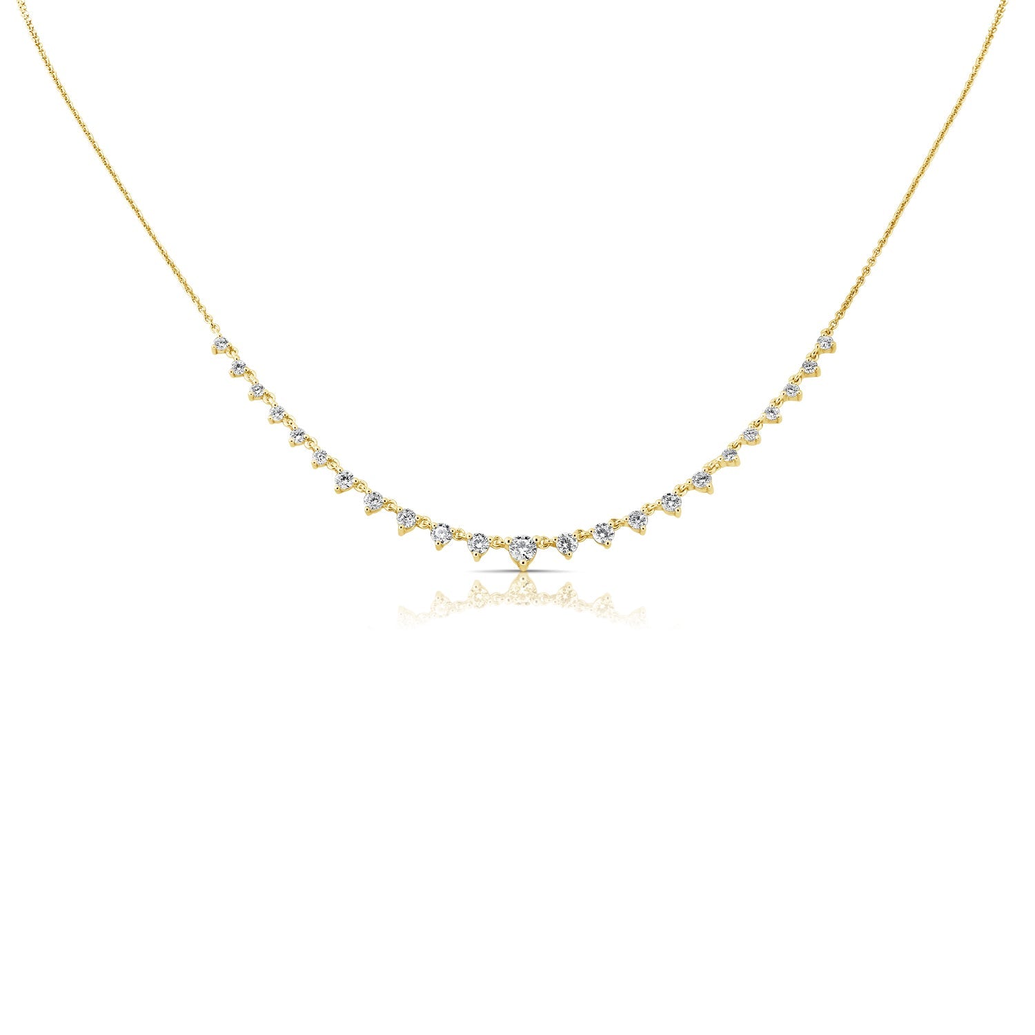 14K Gold & Diamond Station Necklace