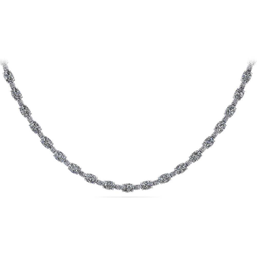 Rounds And Ovals Diamond Necklace 