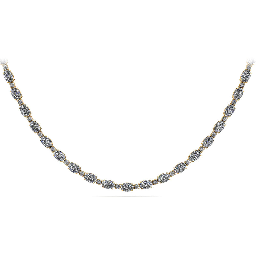 Rounds And Ovals Diamond Necklace 