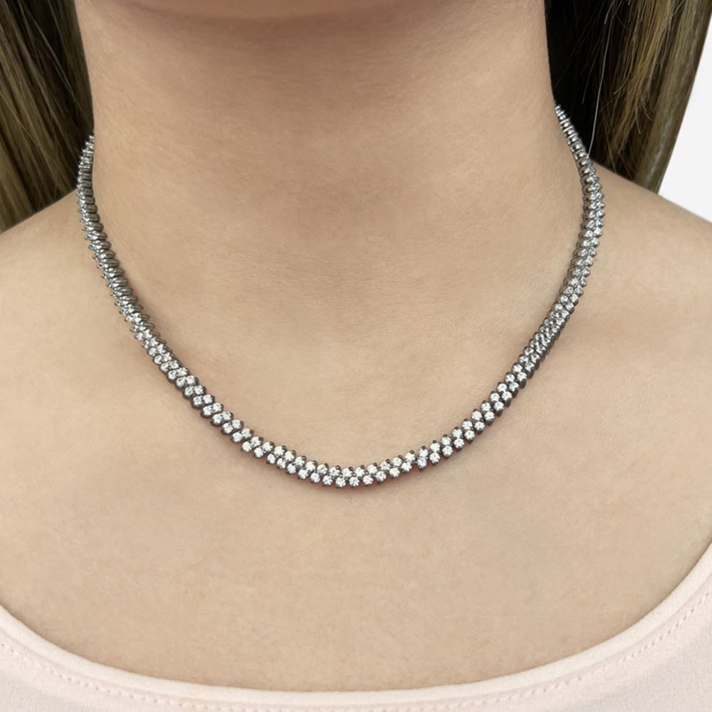 Slanted Diamond Necklace