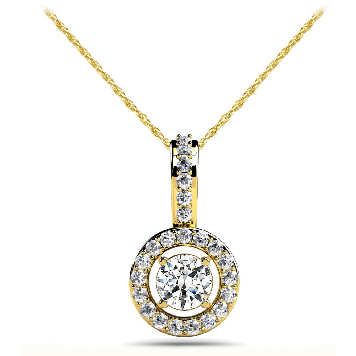 Stylish Diamond Circle Pendant 