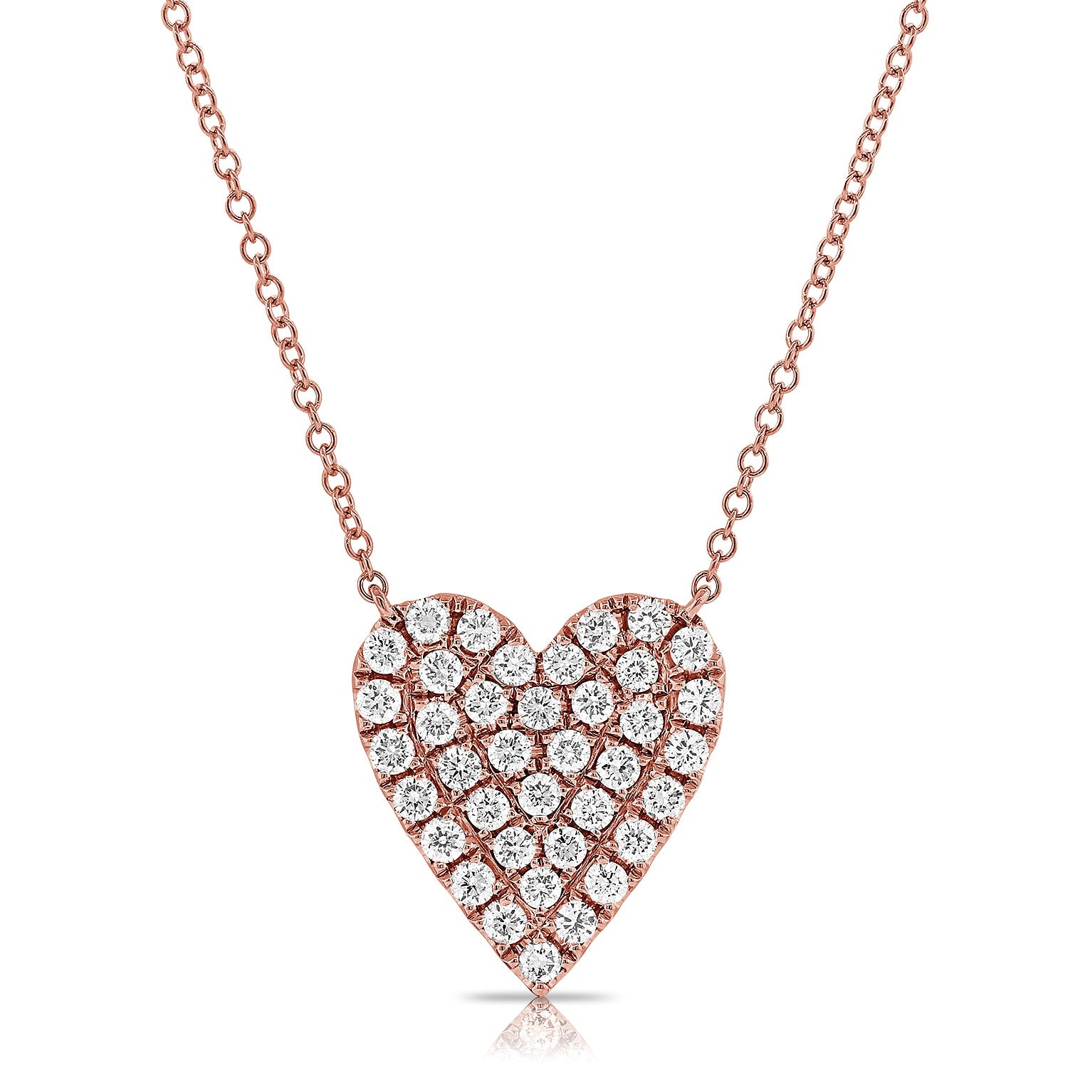 14k Gold & Diamond Heart Necklace